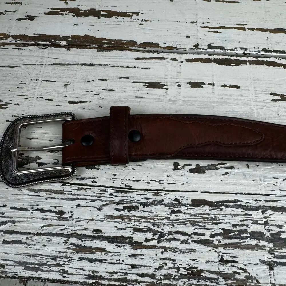 3D Belt Company Brown Genuine Leather Belt Made in Dominican Republic Size 44